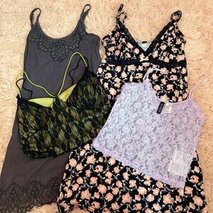 Floral Cami Tank Top Dress Fairy Fairycore Cider H&M Bundle Set Sz XS